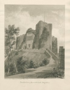 Castelo de Tamworth: desenho sépia, Abr 1849 (desenho) de John Buckler