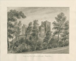 Castelo de Tamworth: desenho em sépia, abril de 1849 (desenho) de John Buckler