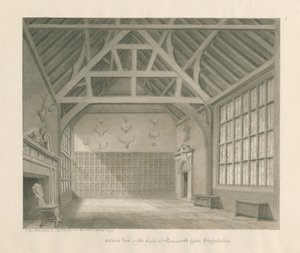 Castelo de Tamworth: desenho em sépia, abril de 1849 (desenho) de John Buckler