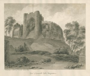 Castelo de Tamworth: desenho em sépia, abr 1849 de John Buckler