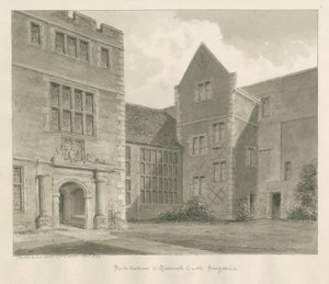 Castelo de Tamworth: desenho em sépia, abril de 1849 de John Buckler