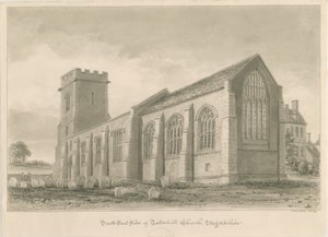 Igreja de Tatenhill: desenho de lavagem sépia de John Buckler
