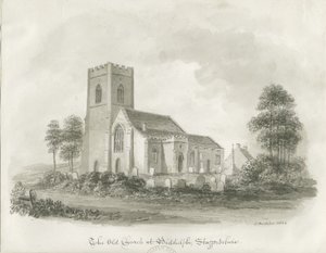 A igreja velha em Biddulph, Staffordshire, 1844 de John Buckler