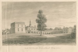Tixall Hall - Estábulos: desenho sépia, 1841 de John Buckler