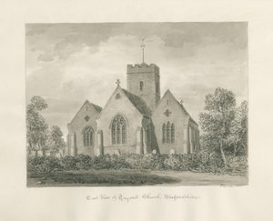 Igreja de Trysull: desenho em sépia, 1846 de John Buckler