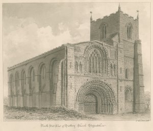 Igreja do Priorado de Tutbury: desenho sépia de John Buckler