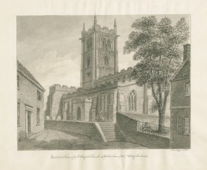 Wolverhampton - Igreja de São Pedro: desenho em sépia de John Buckler