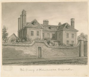 Wolverhampton - The Deanery House: desenho em sépia de John Buckler
