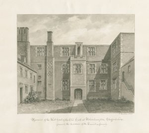 Wolverhampton - The Old Hall: desenho em sépia de John Buckler