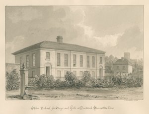 Worcestershire - Droitwich - Escola Azul: desenho em sépia de John Buckler