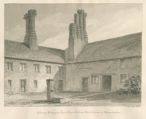 Worcestershire - Droitwich - Staynors Court: desenho sépia, 1833 de John Buckler