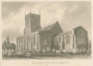Igreja Yoxall: desenho sépia de John Buckler