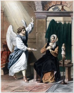 Anjo trazendo uma carta de Deus para Christiana, c1850 de John Bunyan Bristol