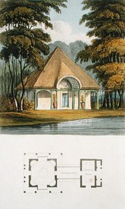 Dicas sobre Jardinagem Ornamental: A Dairy, do "Repositório de Artes" de Ackermann (cor litho)