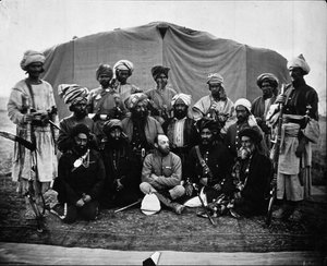 Cavagnari principal com Sirdars e Kunae Synd, 1878 por volta de