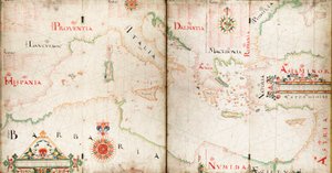 Carta dos mares Mediterrâneo, Negro e Cáspio de John Burston