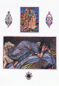 Gipsys Deserted Camp: Hillside Camp, ilustração de The Garden of Kama (e outras letras da Índia), 1920 de John Byam Liston Shaw