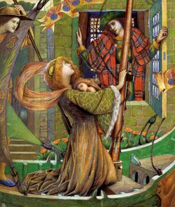 "Love Gregor" Ilustração para a chanson de geste inglesa. Pintura de Byam Shaw (1872-1919) (pré-rafaelita) Coleção particular