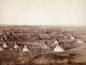 Lakota Tribal Village em 1891 por John Grabill