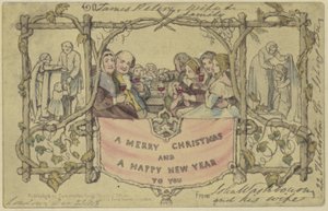 Reprodução fac-símile do primeiro cartão de Natal de John Callcott Horsley