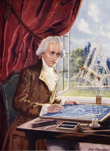 William Herschel no trabalho na casa do observatório, Slough