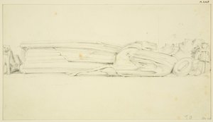 Efígie de William Canynges em St Mary Redcliffe (e a outra efígie no verso) (lápis e aguarela no papel)