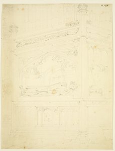 Monumento a William Canynges em St Mary Redcliffe (lápis e aguarela sobre papel)