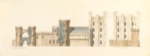 North Aspects of Lea Castle and West Aspect of Wolverly, Cookly, Worcestershire, ca. 1816.