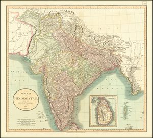 Mapa da Índia de 1806 por John Cary