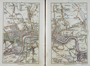Mapa de East London, placas 20-21, de &39;Pesquisa real de Cary de Middlesex&39;, 1786 (gravura à mão)