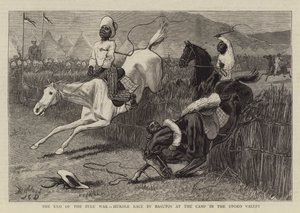 O Fim da Guerra Zulu, Corrida de Obstáculos por Basutos no Acampamento no Vale do Upoko
