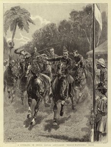 Uma gincana na Índia, corrida de rega de artilharia real