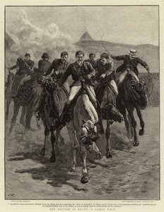 Os britânicos no Egito, uma corrida de camelos