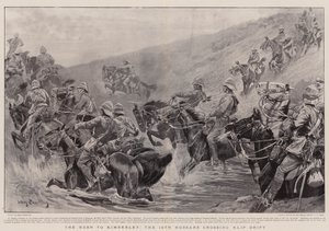 The Rush to Kimberley, o 10º Hussars cruzando a Klip Drift