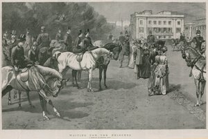 Esperando pela Princesa: um esboço em Rotton Row, Hyde Park, Londres de John Charlton