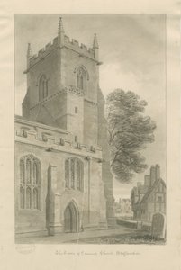 Igreja Cannock: desenho sépia de John Chessell Buckler