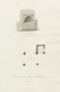 Abadia de Dieulacres: desenho sépia de John Chessell Buckler