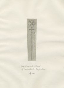 Igreja Enville - Lápide: desenho em sépia de John Chessell Buckler