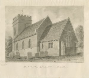 Igreja de Fradswell: desenho sépia de John Chessell Buckler