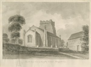 Igreja de Kingsley: desenho em sépia, 1841 de John Chessell Buckler