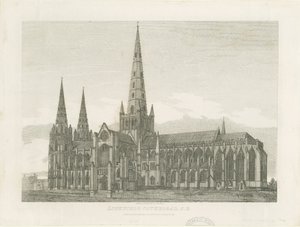 Catedral de Lichfield - Vista Sudeste: gravura, nd [c 1820] (imprimir) de John Chessell Buckler