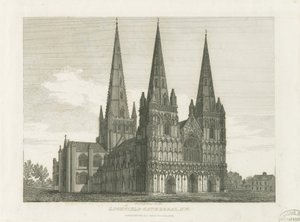 Catedral de Lichfield - Frente Oeste: gravura, nd [c 1820] (imprimir) de John Chessell Buckler
