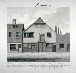 Casa de reuniões de Santa Maria Madalena no Court Yard, Bermondsey Square, Londres, c1828 de John Chessell Buckler