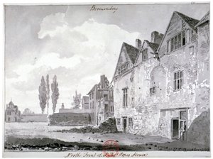 Frente norte da Bermondsey House, Londres, 1816 de John Chessell Buckler