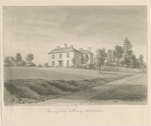 Penkridge - Parsonage House: desenho em sépia de John Chessell Buckler