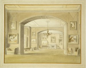 Galeria de fotos em Tabley House, 1809 (wc sobre lápis sobre papel)