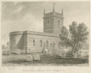 Igreja de Rocester: desenho em sépia, [1841] (desenho) de John Chessell Buckler