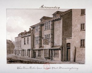 Vista da casa pública Three Tuns na Jacob Street, Bermondsey, Londres, 1828 de John Chessell Buckler