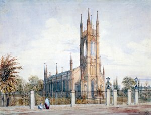 Vista oeste da Igreja de São Lucas, Chelsea, Londres, 1847.