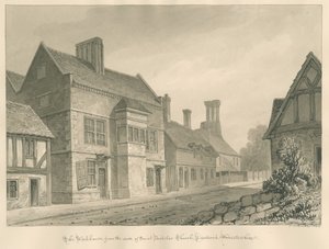 Worcesteshire - Droitwich - Workhouse: desenho sépia de John Chessell Buckler